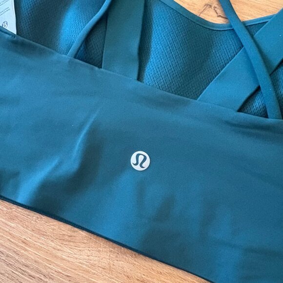 Lululemon Athletic Like A Cloud LL Bra Ribbed D/DD Storm Teal NWT Women’s Sz 4 - Picture 5 of 6